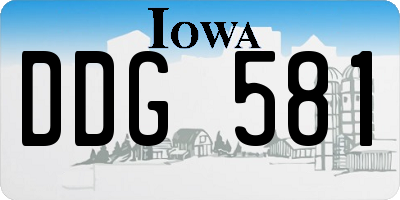 IA license plate DDG581