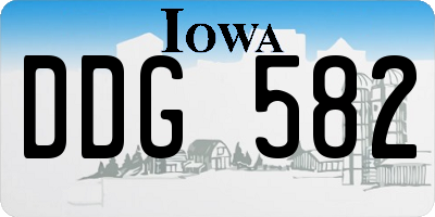 IA license plate DDG582