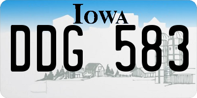 IA license plate DDG583