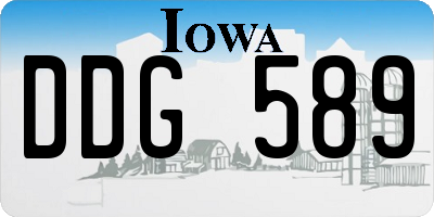IA license plate DDG589