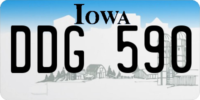 IA license plate DDG590
