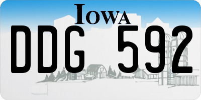 IA license plate DDG592