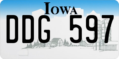 IA license plate DDG597