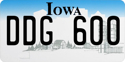 IA license plate DDG600