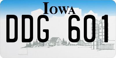 IA license plate DDG601