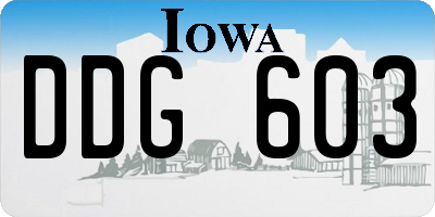IA license plate DDG603