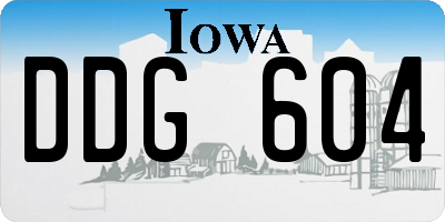 IA license plate DDG604