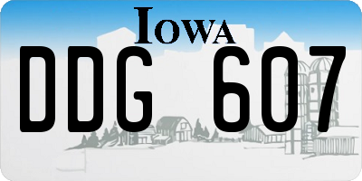 IA license plate DDG607