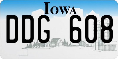 IA license plate DDG608