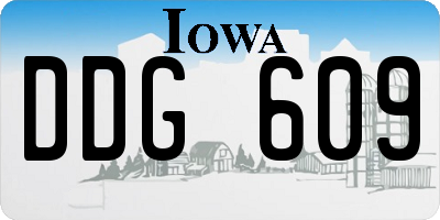 IA license plate DDG609