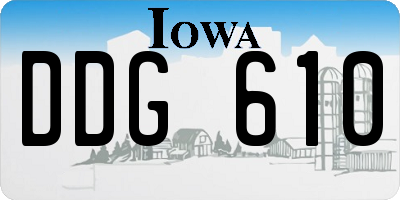 IA license plate DDG610