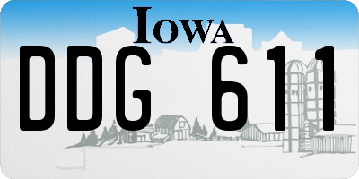 IA license plate DDG611