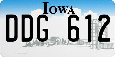 IA license plate DDG612