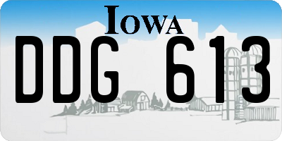 IA license plate DDG613