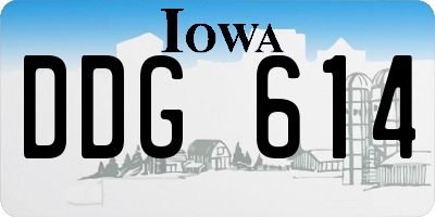 IA license plate DDG614