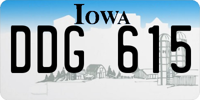 IA license plate DDG615