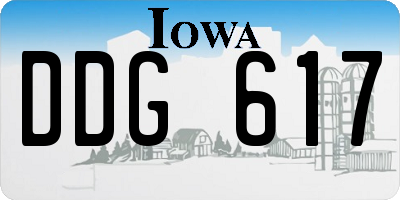 IA license plate DDG617
