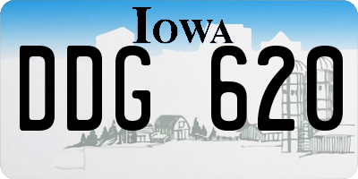 IA license plate DDG620