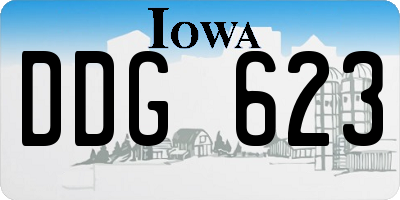 IA license plate DDG623