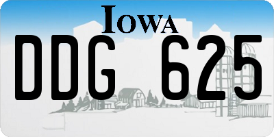IA license plate DDG625