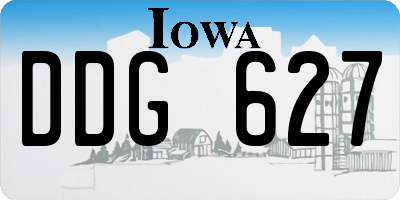 IA license plate DDG627