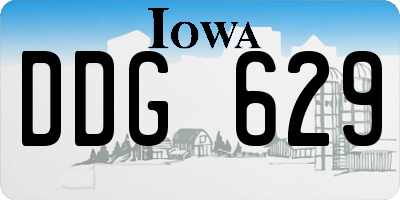 IA license plate DDG629