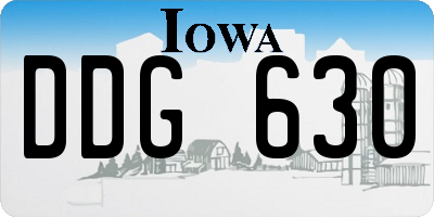 IA license plate DDG630
