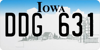 IA license plate DDG631