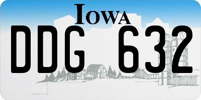 IA license plate DDG632