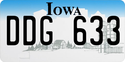 IA license plate DDG633