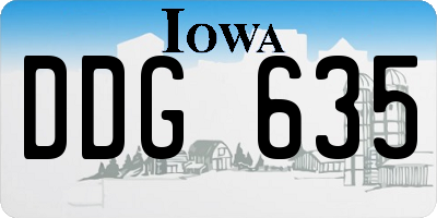 IA license plate DDG635