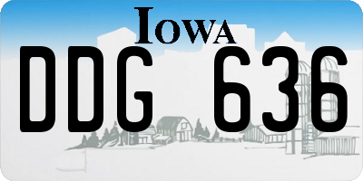 IA license plate DDG636