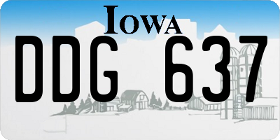 IA license plate DDG637