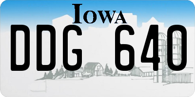 IA license plate DDG640