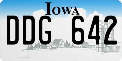 IA license plate DDG642