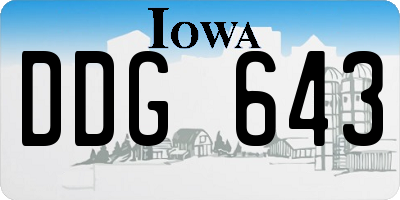 IA license plate DDG643