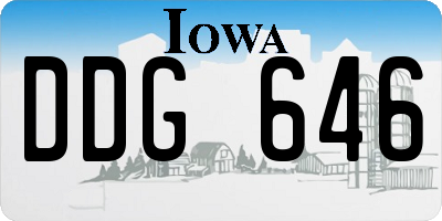 IA license plate DDG646