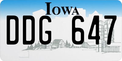 IA license plate DDG647