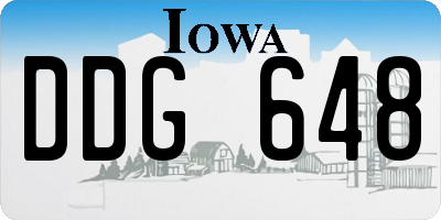 IA license plate DDG648