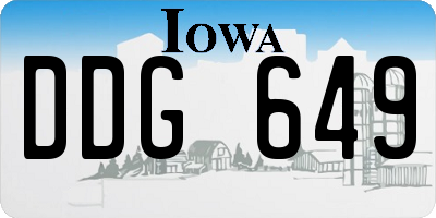 IA license plate DDG649