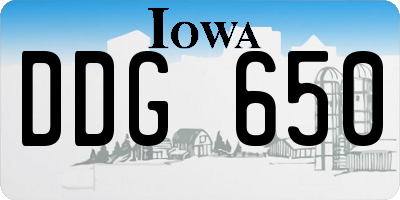 IA license plate DDG650