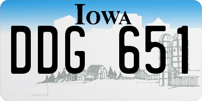 IA license plate DDG651