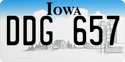 IA license plate DDG657