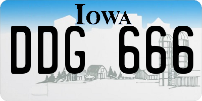IA license plate DDG666