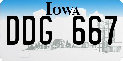 IA license plate DDG667