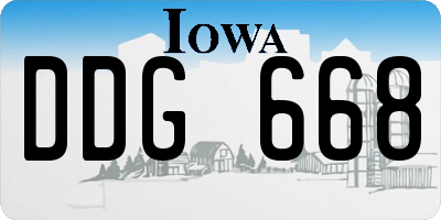 IA license plate DDG668