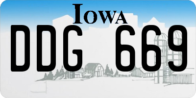 IA license plate DDG669