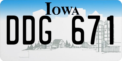 IA license plate DDG671