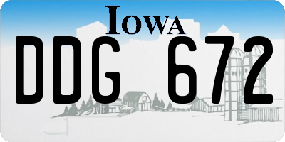 IA license plate DDG672