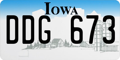 IA license plate DDG673
